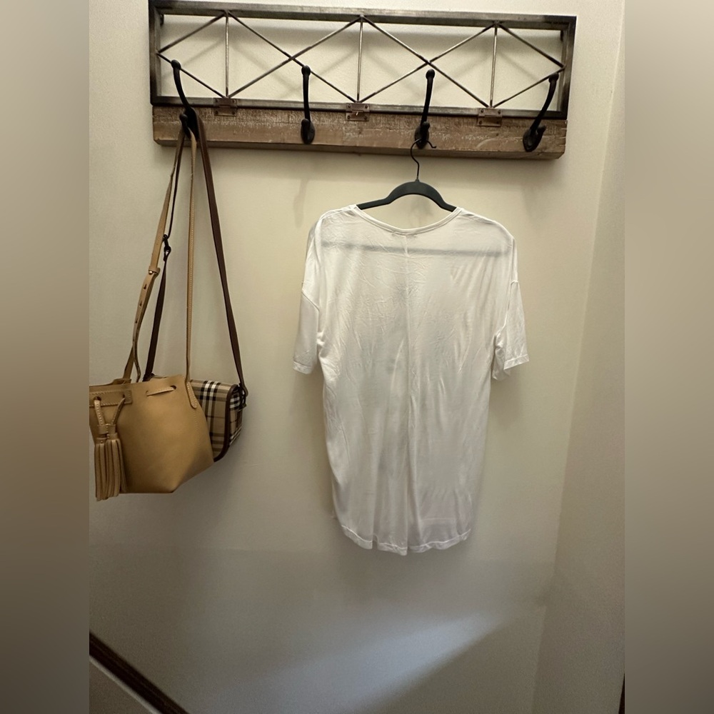 NWT Zara White Graphic Short Sleeve L - Picture 5 of 5